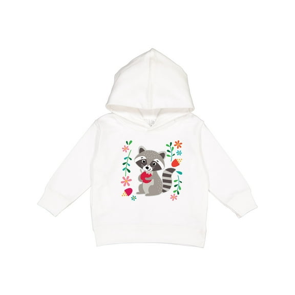 Inktastic Woodland Raccoon Spring Flowers Toddler Hoodie