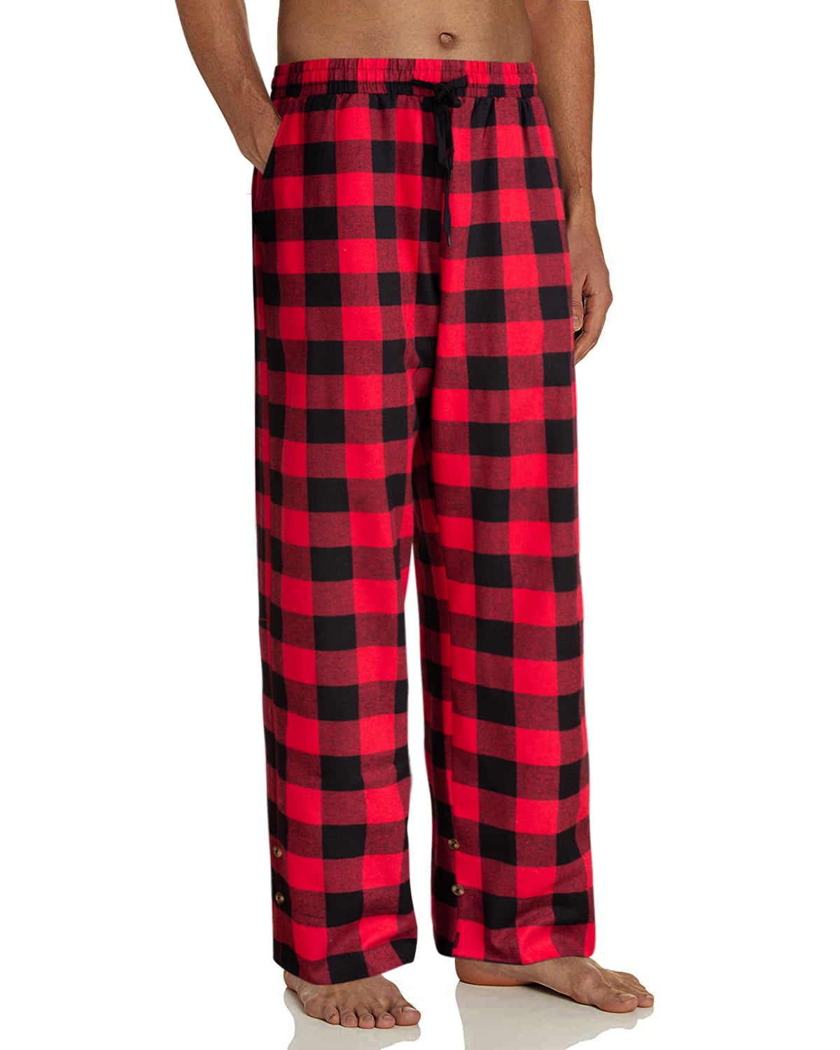 J.VER Mens Pajama Pants Plaid Heavyweight Flannel Sleep Lounge Cotton Bottoms Sleepwear 