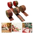 thumbnail image 3 of 5 uds cinta de Navidad con borde cinta de arpillera manualidades DIY Lino satinado para coronas decoración de de árboles de, 3 of 9