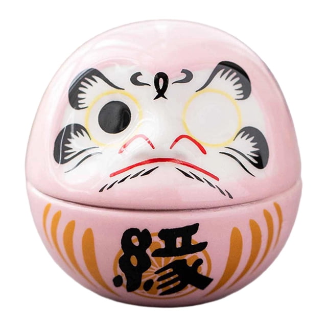Pequeña muñeca Daruma de cerámica, figura japonesa en miniatura, escultura artística creativa para Rosa