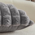 thumbnail image 5 of Wishrage Faux Fur Plush Throw Pillow Covers 18x18 Inch Set of 2 - Square Decorative Pillowcase Checkered Soft Fuzzy Cozy Cushion Case for Couch,Sofa,Living Room, 5 of 5