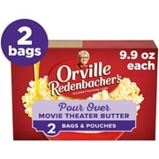 Orville Redenbacher’s Microwave Popcorn, Pour Over Movie Theater Butter Flavor, Movie Night Supplies, 9.9 oz., 2-Count