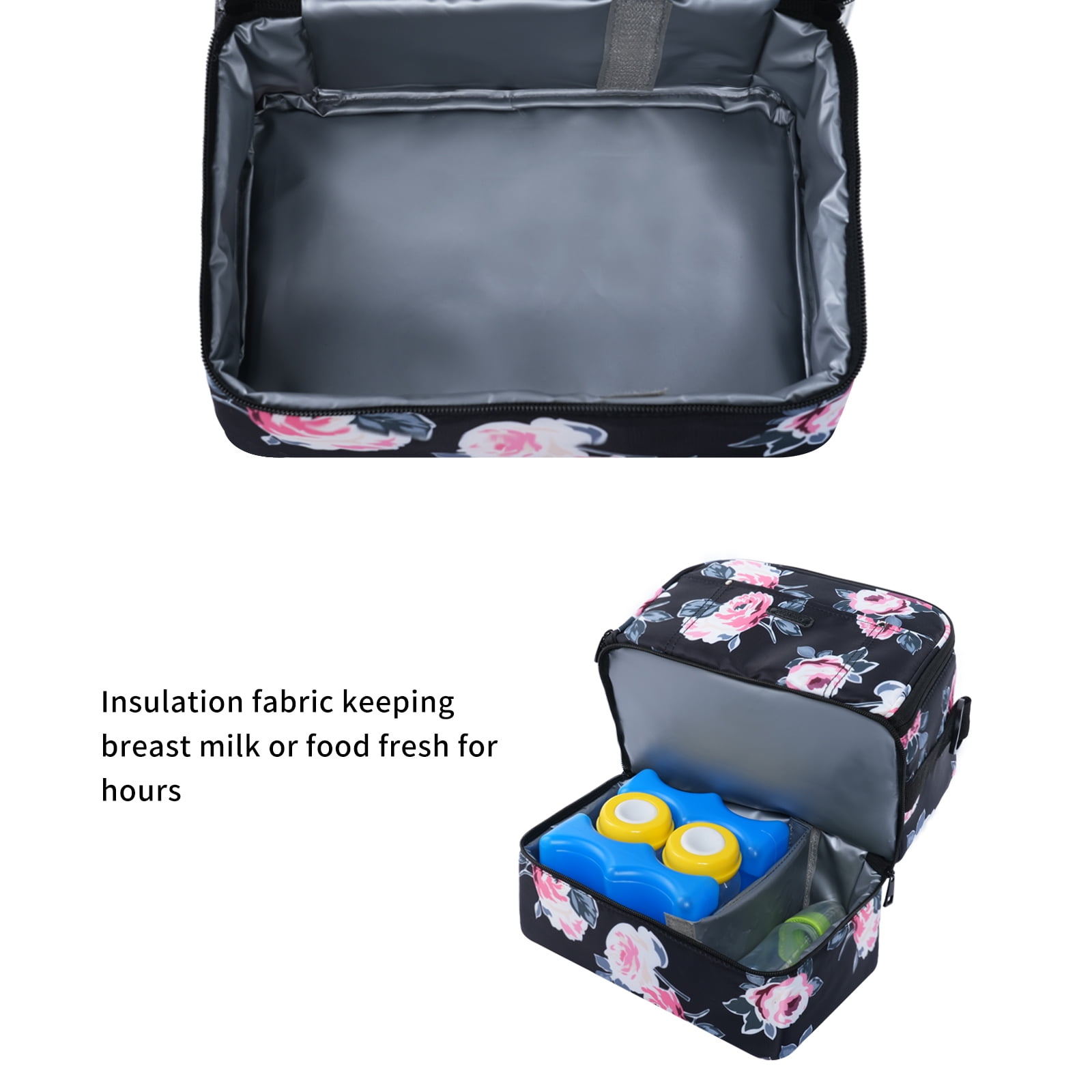 Breast Pump Bag Cooler Compartment for Breast Pump - Cooler and Moistureproof Bag Double Layer for Mother Breast Milk Pump Lunch Bag Outdoor Working