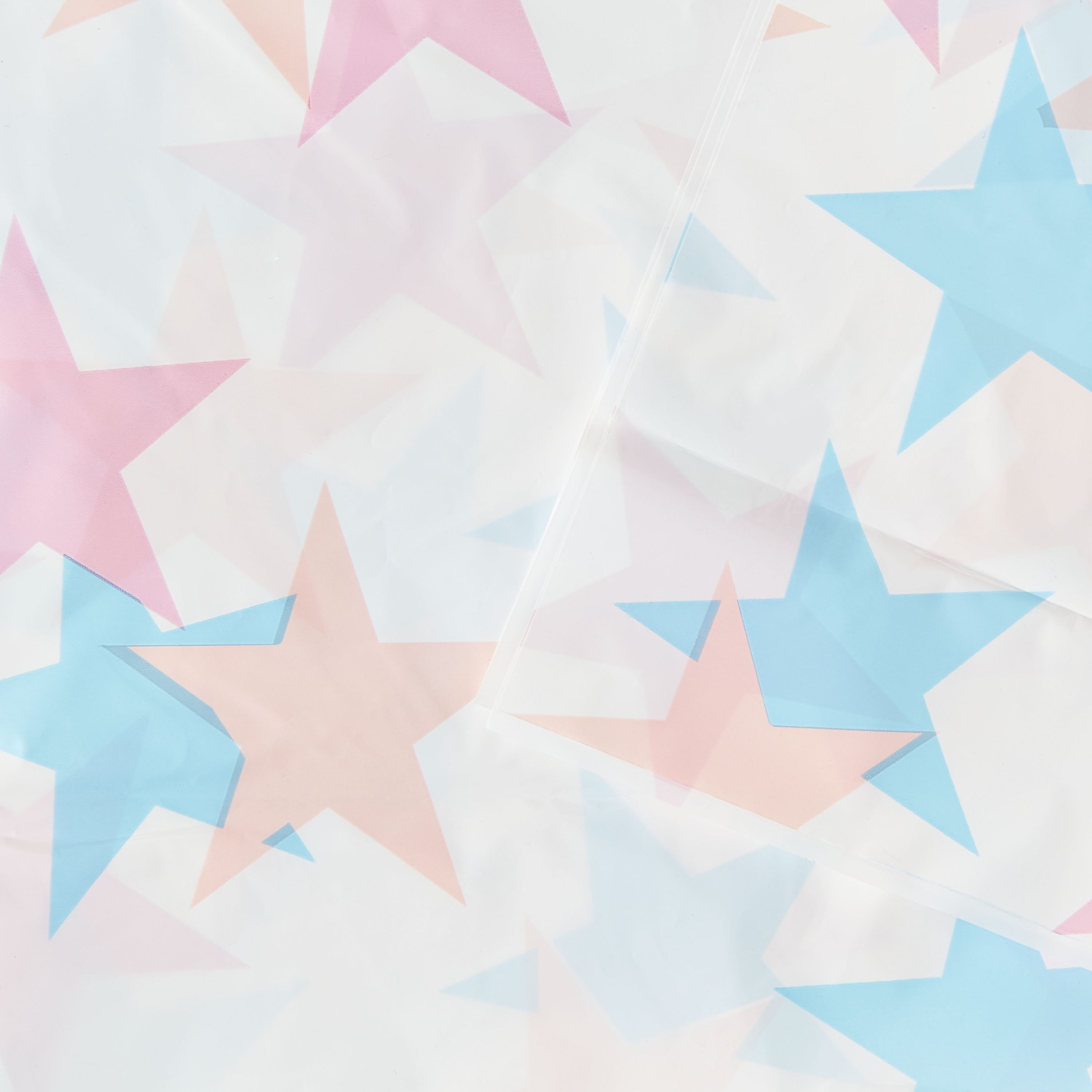 Way To Celebrate Plastic Table Cover, Rectangular 54 in x 108 in, Pink/Blue Stars