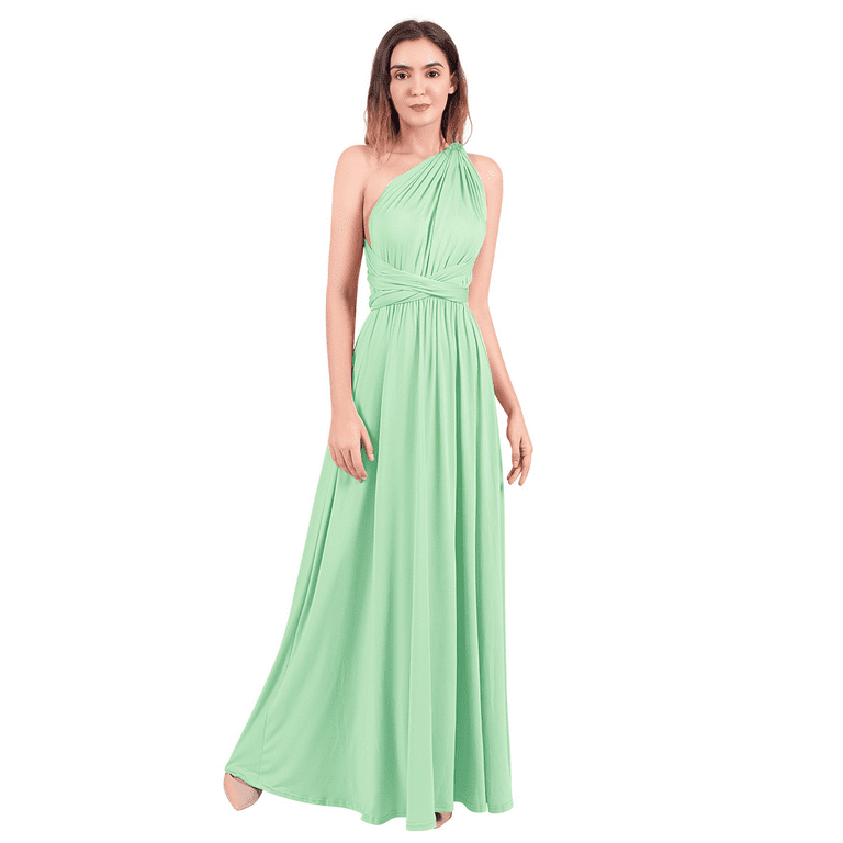 IBTOM CASTLE Women Transformer Evening Dress Maxi Cocktail Wrap Convertible  Multi Way Floor Long Formal Gown M Mint Green