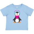 thumbnail image 3 of Inktastic Cute Penguin, Penguin With Ear Warmers, Scarf Boys or Girls Baby T-Shirt, 3 of 5