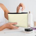 thumbnail image 7 of Susaid Lemon Yellow Checkboard Print Makeup Mini Bags for Women Multi Color Cosmetics Bag Travel Toiletry Bag Pencil Pouch Blank Makeup Bags with Zipper, 7 of 7