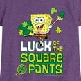 thumbnail image 3 of SpongeBob SquarePants - Luck Of The Square Pants - Girls Fitted Short Sleeve Tee, 3 of 6