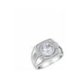 thumbnail image 2 of RYLOS Mens Rings Sterling Silver Designer Round Gemstone &  Sparkling Diamond Ring White Topaz April Birthstone Rings For Men, Men's Rings, Silver Rings, Sizes 8 - 13, 2 of 6