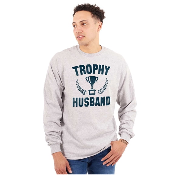 Trophy Husband Best Partner Hubby Men's Long Sleeve Tee T Shirt Brisco Brands S