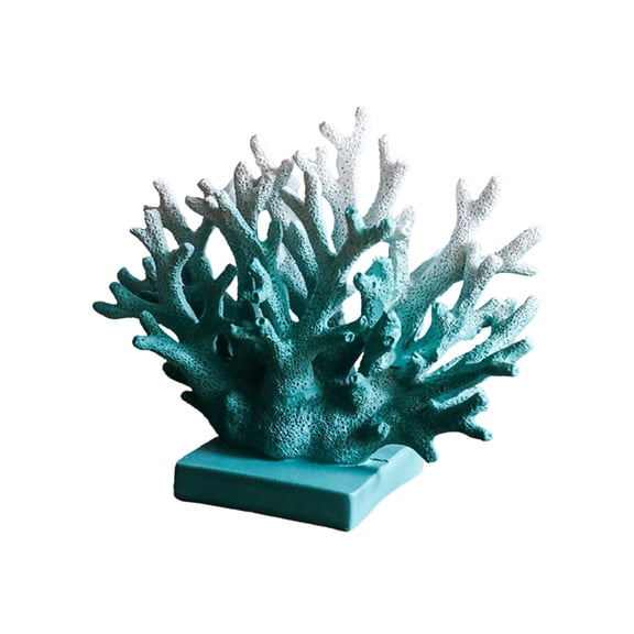 Blue Blue Resin Coral Ornament European Design For Home Decor Study Bedroom Living Room Durable Material For Elegant Display