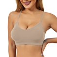 thumbnail image 4 of wcjm Khaki Large Size Gathered Non Ring Women's Underwear Thin Of Threaded Sports Yoga Anti Bra Comfortable Bottoming Beauty Tank Tops, 4 of 4