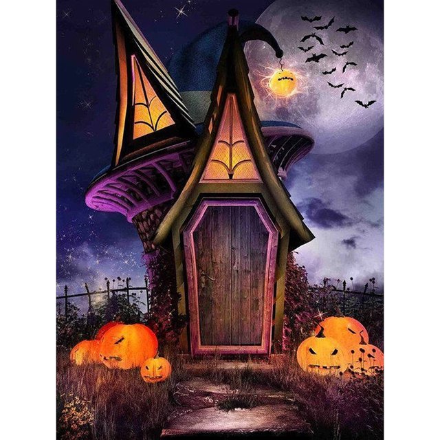 Pintura Diamante DB3245 5D DIY Imagen Cuadrada De Diamantes De Imitación De Halloween 20X30cm Flhrweasw