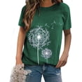 thumbnail image 4 of Camiseta Cuello Redondo Estampado Mujer Tops Poliéster Manga corta Tela de verano, Verde, XL seitruly AP002414-09, 4 of 7