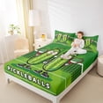 thumbnail image 4 of Homewish Pickleball Lovers Queen Sheet Sets,Cute Cartoon Cucumber Flat Sheet,Boys Ball Sport Queen Fitted Sheet For Kids,Super Cozy Room Decor,4 Pieces, 4 of 7