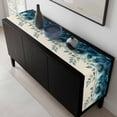 thumbnail image 5 of Teal Turquoise Table Runner 72 Inches Long, Peacock Feathers Aesthetics Eucalyptus Kitchen Coffee Dining Table Decoration for Home Party Birthday Wedding Home Decor 18x72 Inches, 5 of 8