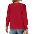 thumbnail image 6 of UVN Crewneck Blouse for Women Fall Long Sleeve T-Shirts Casual Tees Ladies Loose Tops, 6 of 7