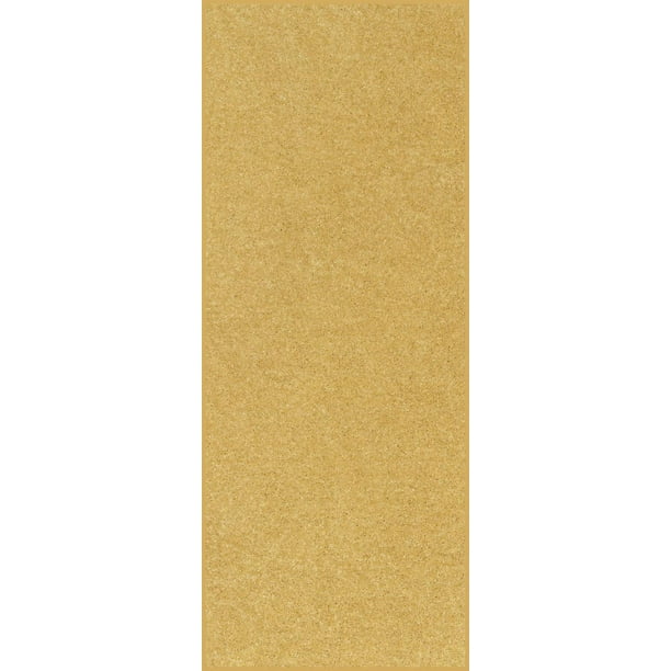 Home Queen Solid Beige Color Custom Size Runner Area Rugs Yellow 3' x