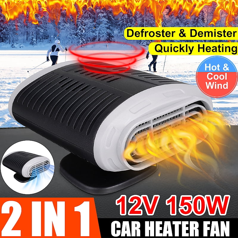 Upgrade 2in1 12V 150W Portable Car Heating Cooling Fan Heater Defroster Demister 