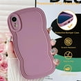 thumbnail image 5 of for iPhone XR Case 6.1 Inch Curly Wave Frame Phone Case Cute Design Color Aesthetic Phone Case Soft TPU Shockproof Protective Bumper Case Cover for Girls, Lavender Purple, 5 of 12