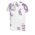 thumbnail image 5 of ALLLIST Short Sleeve Women's Tops Floral V-Neck Purple Button Blouses Loose Casual Spring Blouses for Women 2024, 5 of 5