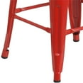 thumbnail image 3 of Bowery Hill Metal Bar Stool Chair in Red With Square Seat & Footrest, 3 of 8
