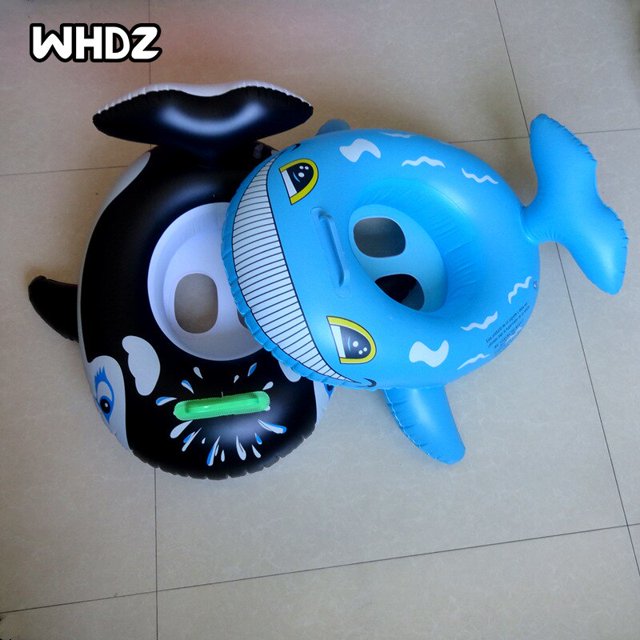 Shark Boat Children's Swimming Seat Inflatable with Handle Baby Swimming Ring Inflatable Shark Animal Seat Inflatable heqiyong LED