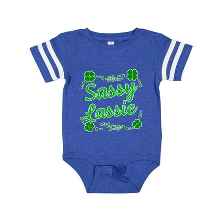 

Inktastic Sassy Lassy with Green 4 Leaf Clovers Gift Baby Boy or Baby Girl Bodysuit