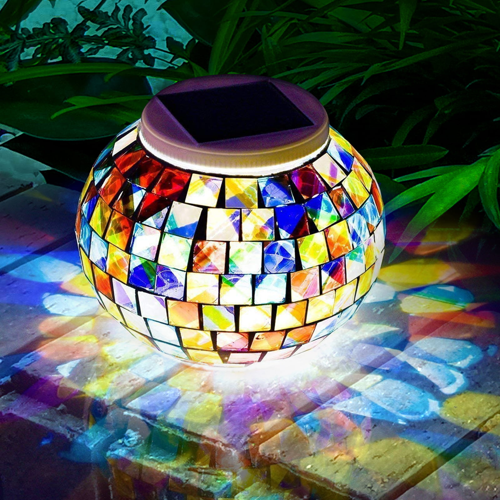 Solar Light Outdoor Decorative Crackle Design Waterproof LED Changing Colour 