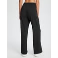 thumbnail image 3 of BALEAF Womens Track Pants Athletic Running Pants Sweatpants Straight Leg Zipper Pockets Sports Jogging Striped Loose Fit Black L, 3 of 6