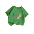 thumbnail image 3 of HNMKIU Mignon T-Shirt Graphique à Col Rond Manches Courtes pour Filles Été Décontracté Confortable Vert, 11-12 Ans, 3 of 5