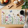 thumbnail image 2 of Spring Floral Placemats Set of 8, Pink Blue Flowers Butterfly Farmhouse Placemats for Dining Table, Place Mats for Kitchen Tabletop, Waterproof Wipeable Dining Table Mats Set, 2 of 9