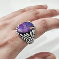 thumbnail image 5 of Purple Copper Turquoise Mans Ring, Natural Copper Turquoise, Silver Jewelry, 925 Silver Ring, Birthday Gift, Heavy Mens Ring, Arabic Design, Ottoman Style Ring, Christmas, Turkey Mens Signet Ring, 5 of 7