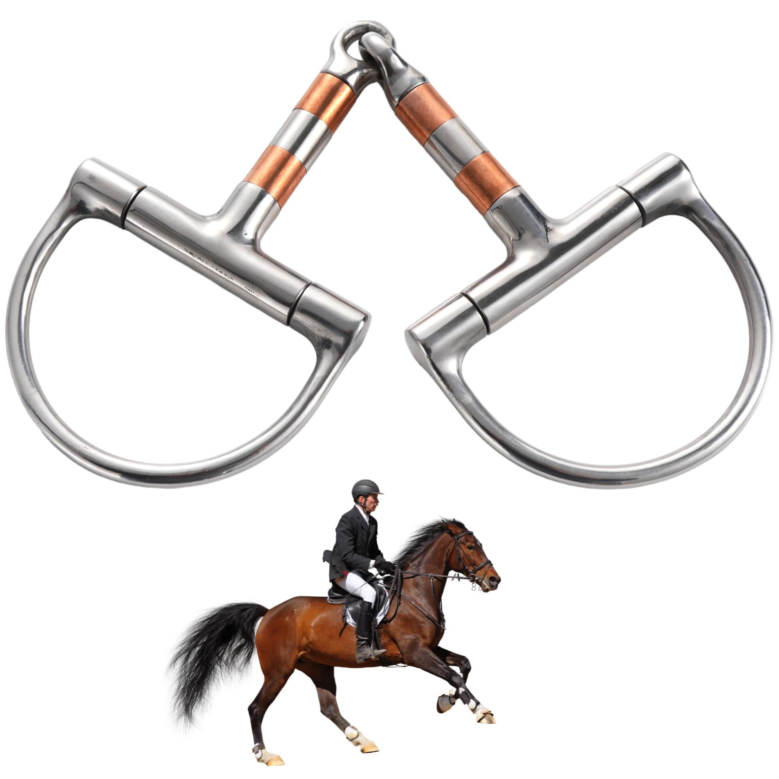 Embouchure De Cheval CHALLENGER – Snaffle Anneau Loose Avec Rouleaux Cuivre – 5"