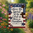 thumbnail image 4 of Patriotic America Forever Christian Garden Flag 12 x 18 inch Double Sided Religious Where the Spirit of the Lord is There is Freedom 2 Corinthians 3:17 for July 4th Faith Seasonal, 4 of 6