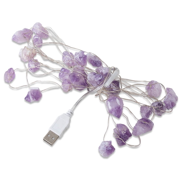 Cadena de luces LED para exteriores, colgante decorativo de piedra natural para niños, tira de lámparas, decoración para sala de estar, adorno iluminado de cumpleaños, púrpura Advancent HA009310-02B
