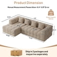 thumbnail image 4 of Wiilayok 120" Boneless Oversized Cloud Couch, Left Facing L-Shaped Chenille Sectional Sofa with Chaise Lounge, Deep Seat Upholstered Living Room Sofa with 4 Pillows, No Assembly, Light Brown, 4 of 9