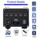 thumbnail image 3 of Panel de Interruptores de 5 Bandas, Caja de Fusibles en Línea de 12 V/24 V, Panel de Interruptores LED, de Corriente con Doble USB, Voltímetro LED para y Camión, 3 of 9