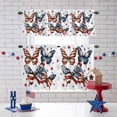thumbnail image 3 of USA Flag Independence Day Kitchen Curtains Valances 3 Piece Set, Butterfly Red Blue Star Rod Pocket Tier Curtain and Valance Drapes for Small Window 36 Inch Length for Bedroom Cafe, 3 of 9