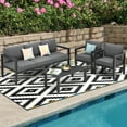 thumbnail image 1 of Costway Ensemble de Mobilier de Patio Extérieur 4 Pcs Ensemble de Canapé Sectionnel Table Basse, 1 of 10