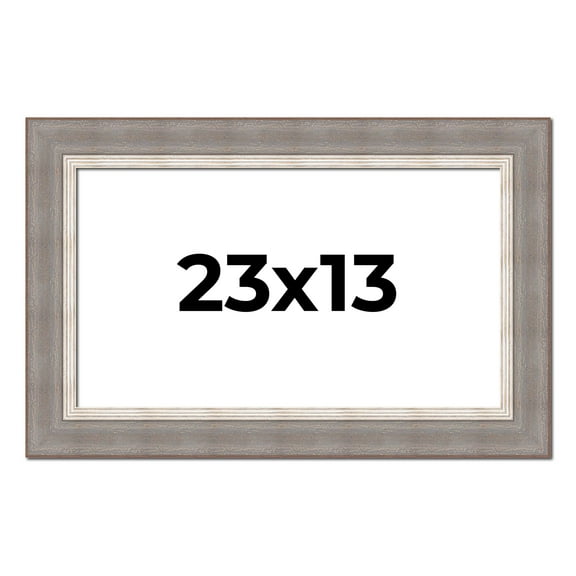 23x13 Frame Grey Real Wood Picture Frame Width 2.75 Inches | Interior Frame Depth 0.5 Inches |