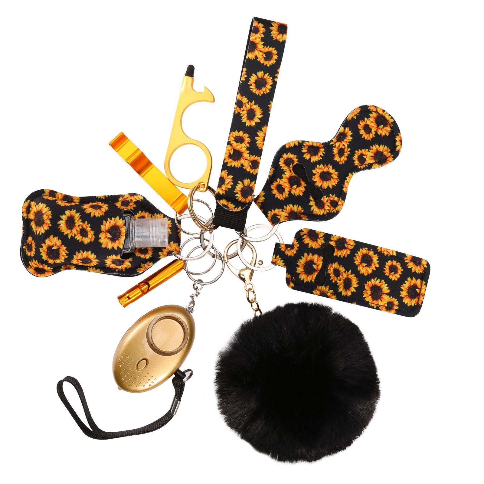 Newest Safety Keychain Set for Women and Kids, 10 Pcs Safety Keychain Accessories, Self Defense