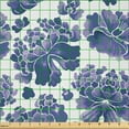 thumbnail image 2 of Ambesonne Traditional Fabric by the Yard Microfiber, Chinese Lotus, 2 Yards, Lilac Purple White, 2 of 2