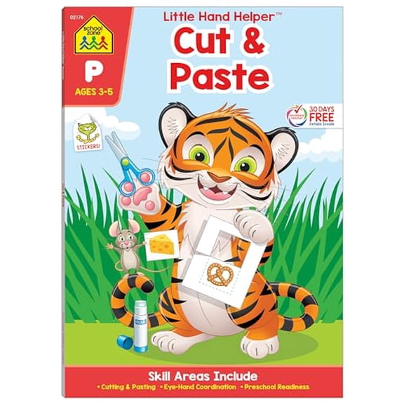 Pre-Owned School Zone Cut & Paste Workbook with Stickers (Paperback) 1601591160 9781601591166