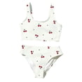 thumbnail image 2 of LYHao Girls Two Piece Swimsuit Cute Strappy Bikini Summer Floral Print Tankini For Teen Youth Student Beach,Two-Piece Swimwear 9-10 Years White, 2 of 6