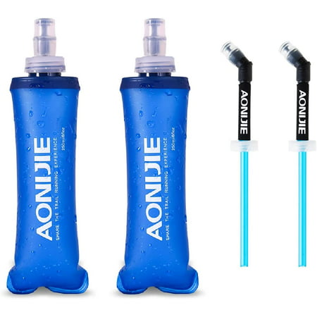 

Hydration Bladder Water Reservoir 1.5L 2L 3L BPA Free for Cycling Hiking Camping Backpack 05# Blue with Straws - 2 Pack 250ml