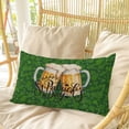 thumbnail image 4 of St Patrick's Day Pillow Covers, Linen Long Throw Pillow Case, Vintage Shamrocks Golden Beer Green Leaf Holiday Pillow Protector Decorative Cushion Cover for Living Room/Bedroom 20" x 26", 4 of 8