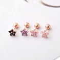 thumbnail image 3 of K-KED Titanium Steel Tragus Bar Helix Upper Ear Crystal Flower 1PC Cartilage Gem -pink rose gold, 3 of 9
