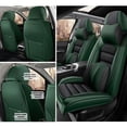 thumbnail image 2 of 2PCS Seat Covers for Car Fit for 98% Jeep Models Waterproof Leather Car Seat Protectors (Black-Green,Luxury)Car Seat Cushions with Airbag, 2 of 6