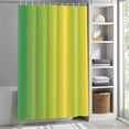 thumbnail image 5 of Green and Yellow Ombre Shower Curtain, Minimalist Gradient Striped Texture Waterproof Shower Curtain Set with 12 Hooks Lightweight Bath Curtains Fabric Bathroom Decor 48x72 Inches, 5 of 9